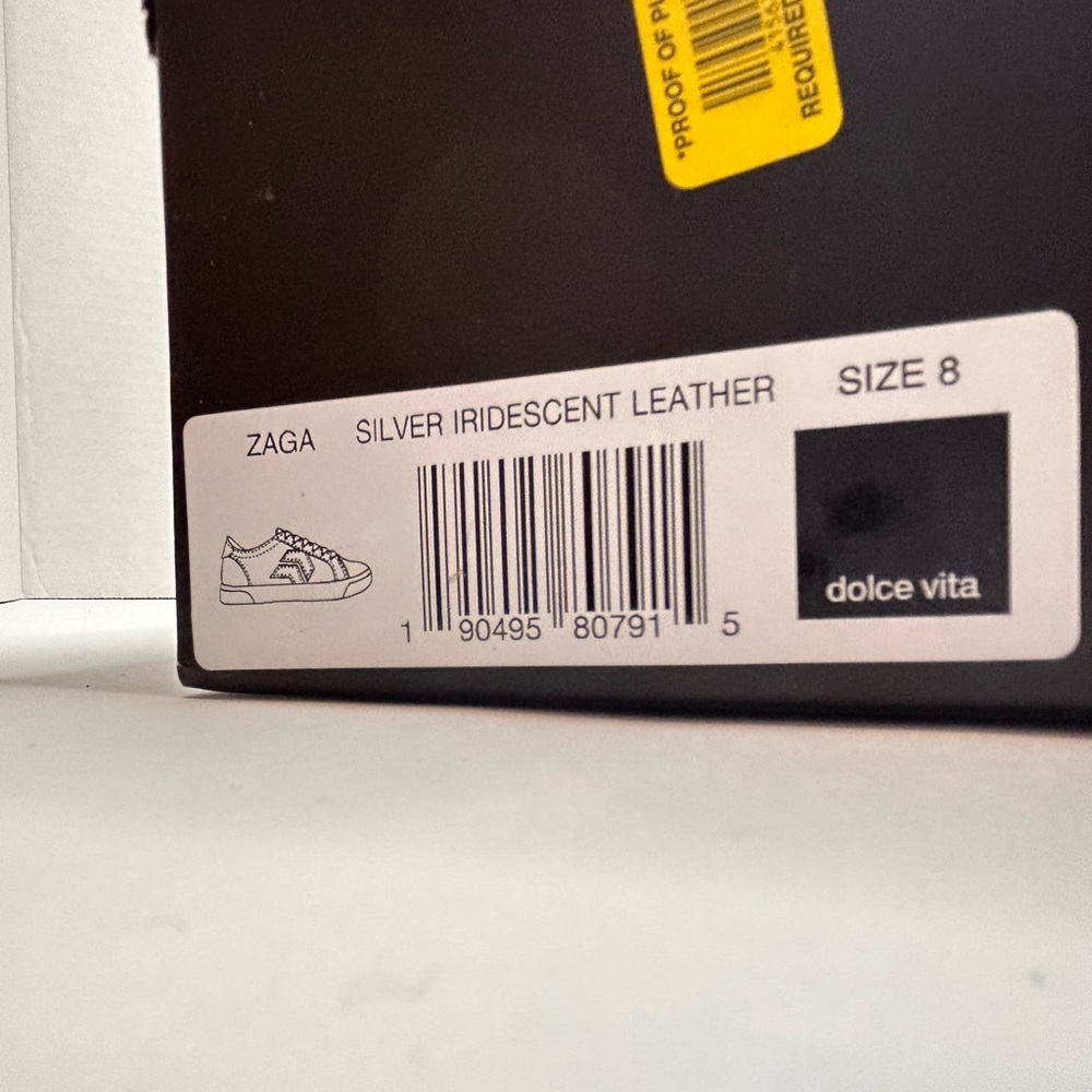 Dolce Vita Zaga Sneakers‎ Silver Iridescent Leather Women's Size 8 - Picture 6 of 6